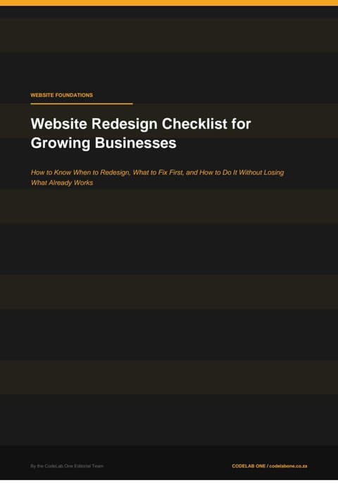 Website Redesign Checklist for Growing Businesses ebook cover