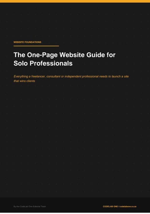 The One-Page Website Guide for Solo Professionals cover