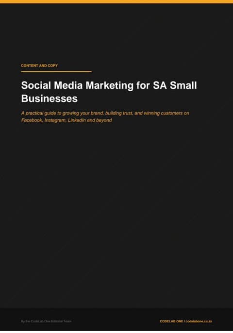 Social Media Marketing for SA Small Businesses cover